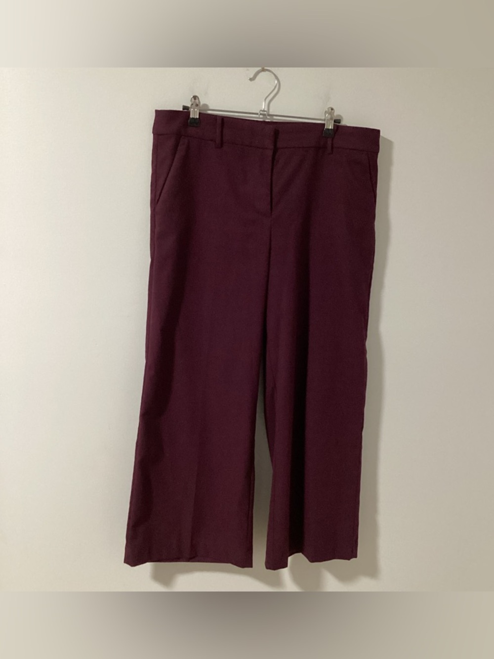 LOFT Wide Leg Trousers in Deep Plum